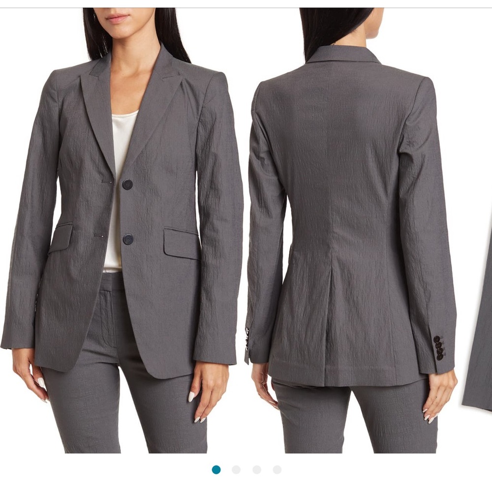Theory andorie textured peak lapel blazer
